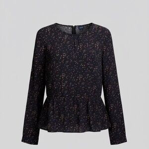 NWT Gap Women's Black And Rainbow Polkadot Blouse XXL